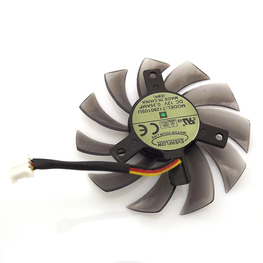 Новый вентилятор T128010SU 75 мм 40x40x40 12 В 0 35a 3Pin VGA для Gigabyte GTX580 GTX670 HD5870 GTX460 GTX470 GTX570