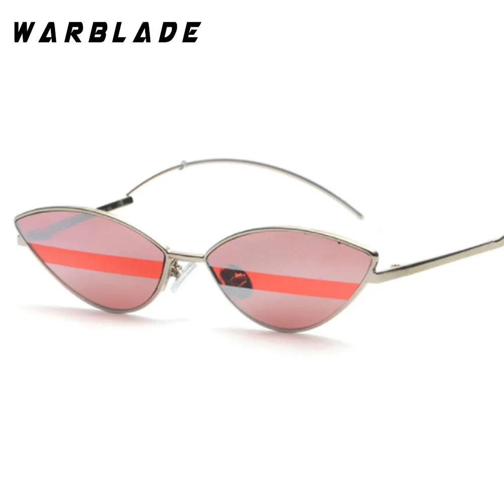 Женские винтажные солнцезащитные очки WarBLade красные маленькие с металлической