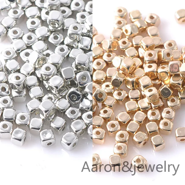 

5mm 200pcs Gold and Silver CCB Square Seed Spacer Beads For Jewelry making DIY YKL0346X