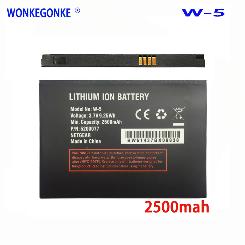 WONKEGONKE W-5 батарея W5 для Netgear Sierra Aircard 770S 771S 790S 782S беспроводной маршрутизатор 2500mAh 3 7 V