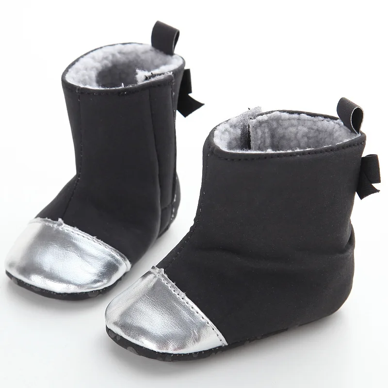 

0-1 years old winter female baby snow boots warm soft bottom high to help plus velvet baby toddler shoes