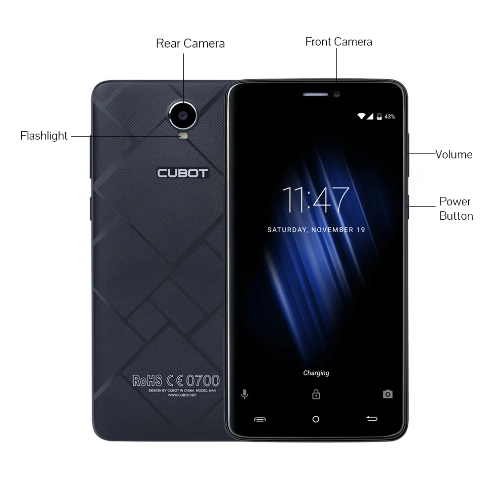 Cubot Max смартфон MTK6753A Восьмиядерный Android 6 0 4100 мАч большой аккумулятор 3 ГБ ОЗУ 32 Гб