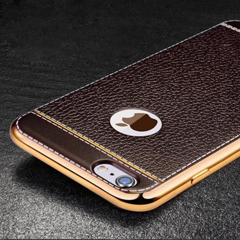 Mobile Phone Case For iPhone 6 6S 7 Plus Plating Lichee Leather Housing Bag Skin Sheath Shell | Электроника