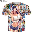 YX GIRL Прямая поставка 2018 летняя новая модная 3d футболка сексуальная красота аниме принт мужские и женские футболки Повседневная крутая футболка