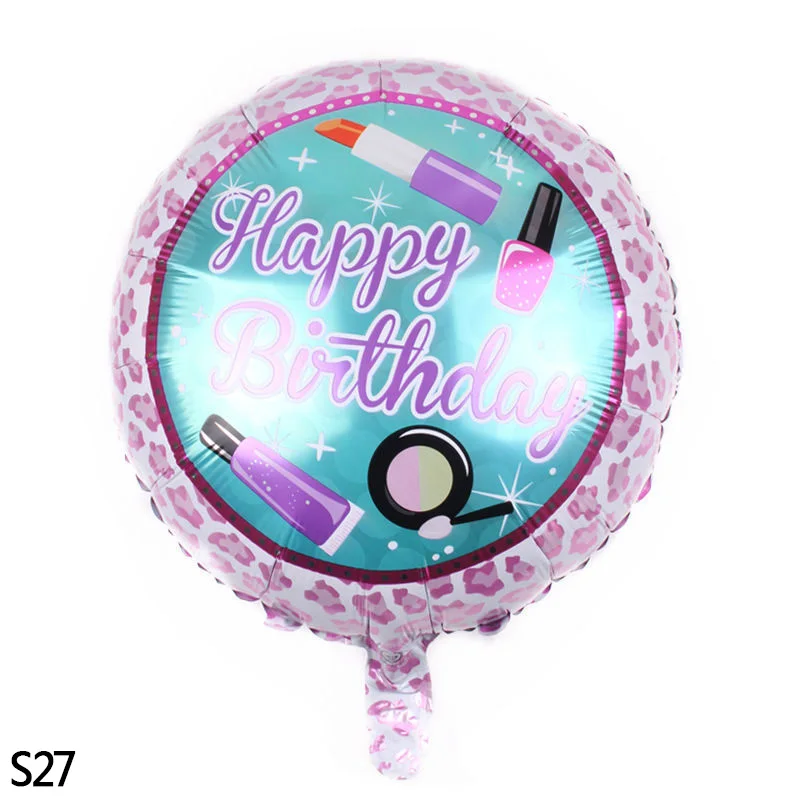 S27 18 дюймов Globos фольгированные шары «С Днем Рождения» детский душ надувные игрушки баллон из гелий круглый воздушный шар для детской вечеринки - Цвет: S27