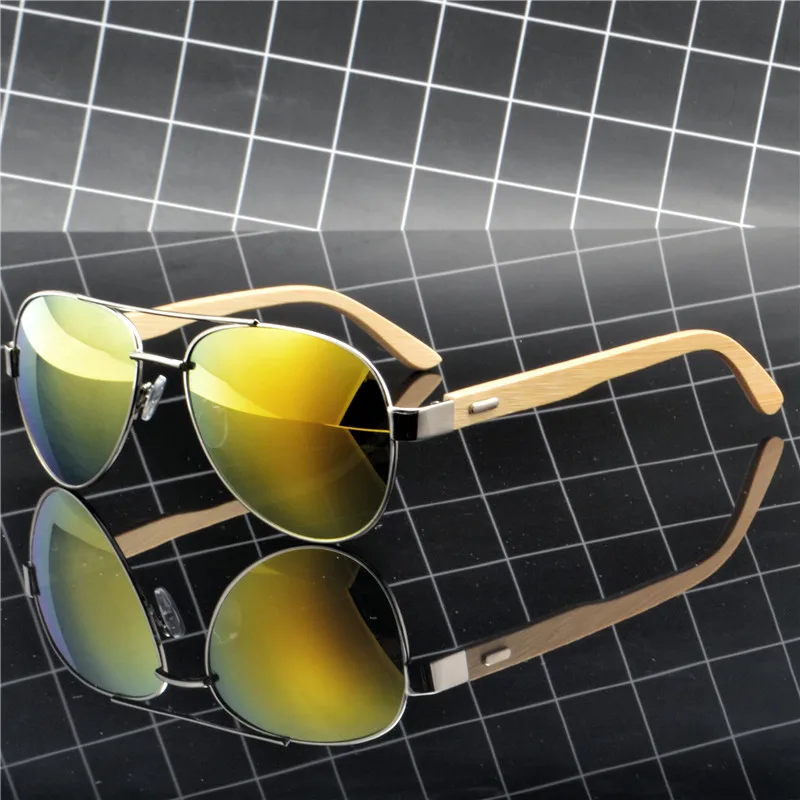 Винтаж дизайн оригинальный деревянный поляризованные очки Bamboo рамка Eyewears тени