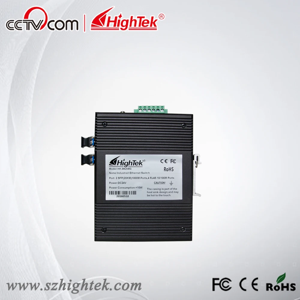 HighTek HK-86208G Оон-управления 10/100/1000 М Промышленные 2 порта SFP волоконно-оптический и 8