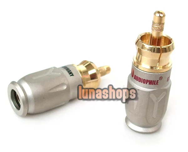 

LN004111 YARBO RCA-001A Pure Copper RCA Male Plug Gold Plated solder type Adapter For Diy