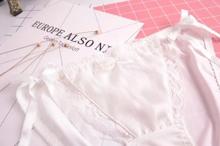 Реальные фотографии, Размеры M, L, XL, кружевные трусики с завязками по бокам, милые трусики принцессы в стиле Лолиты, Kawaii Calcinha, нижнее белье, трусы WP361