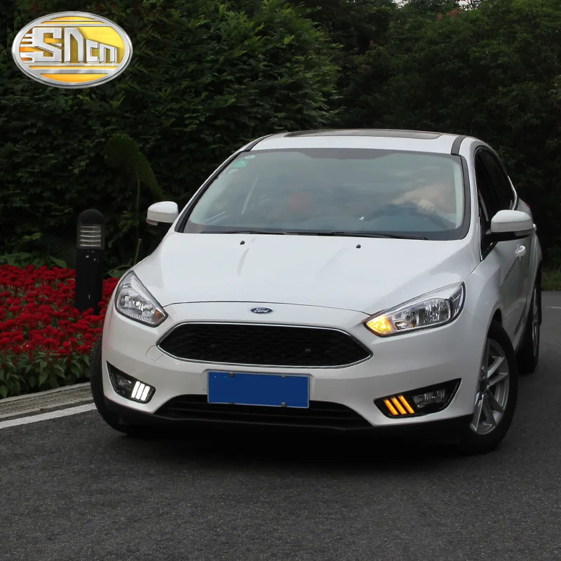 2 шт. светодиодный светильник дневного света для Ford Focus 4 MK4 желтый сигнал поворота Функция Водонепроницаемый 12 В автомобиль DRL лампа