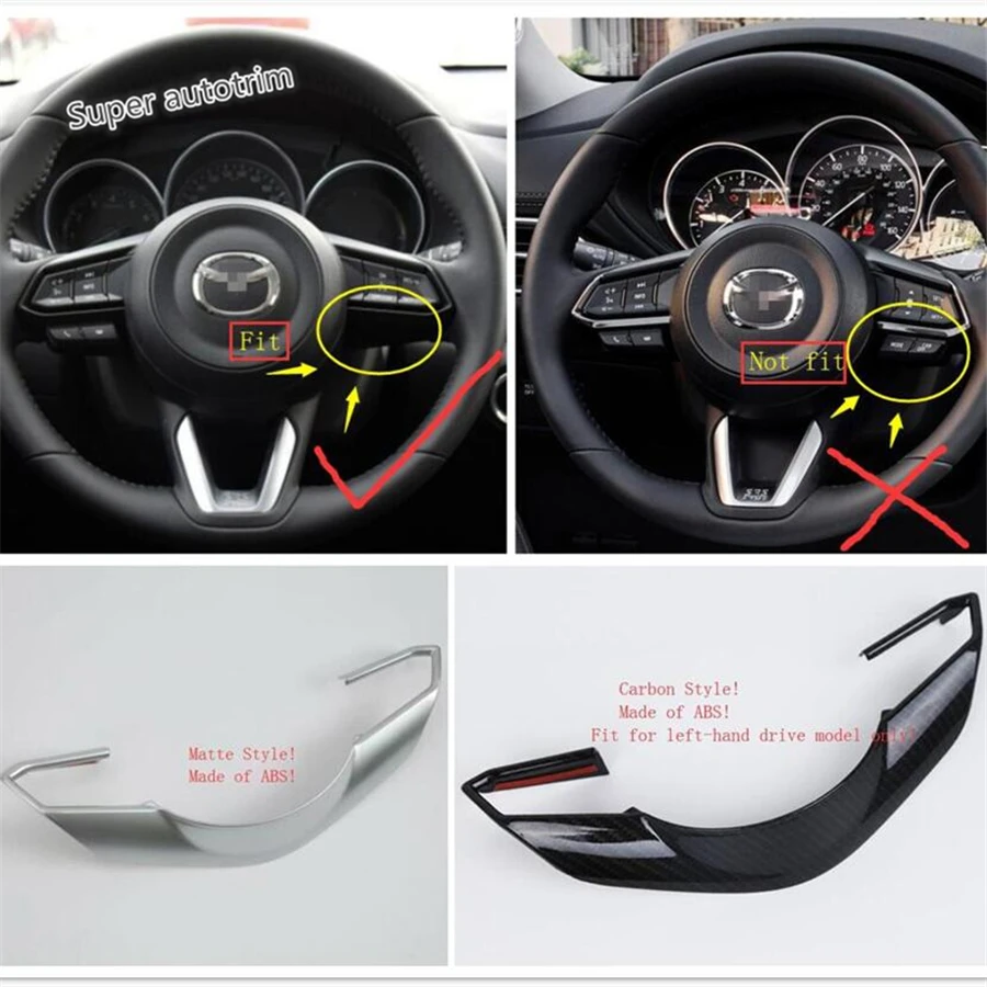 Lapetus аксессуары для интерьера Руль украшение рамка накладка ABS подходит Mazda 3 AXELA