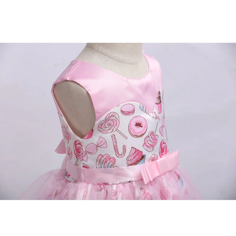 LOVE DD&ampMM Girls Dresses 2022 Summer New Children's Clothing Sweet Ice Cream Printing Mesh Stitching Bow Princess Dress | Детская