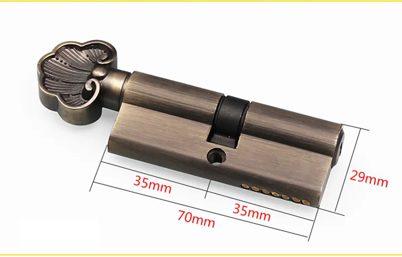 Gold Familiar Strands Commercial Core Interior Door Lock Cylinder Masses 70 MM Trees Crossroads Chains Head Brass