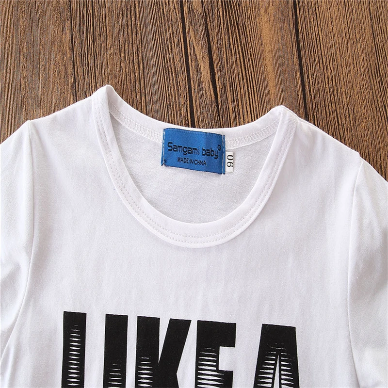 Для маленьких мальчиков одежда для малышей осень 5 лет девочек с принтом в виде