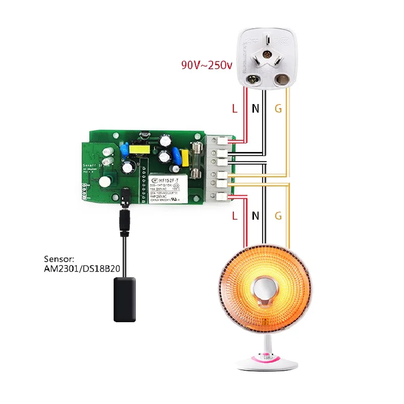 Sonoff TH10A/2200 Вт контроль температуры и влажности WiFi умный переключатель контроллер