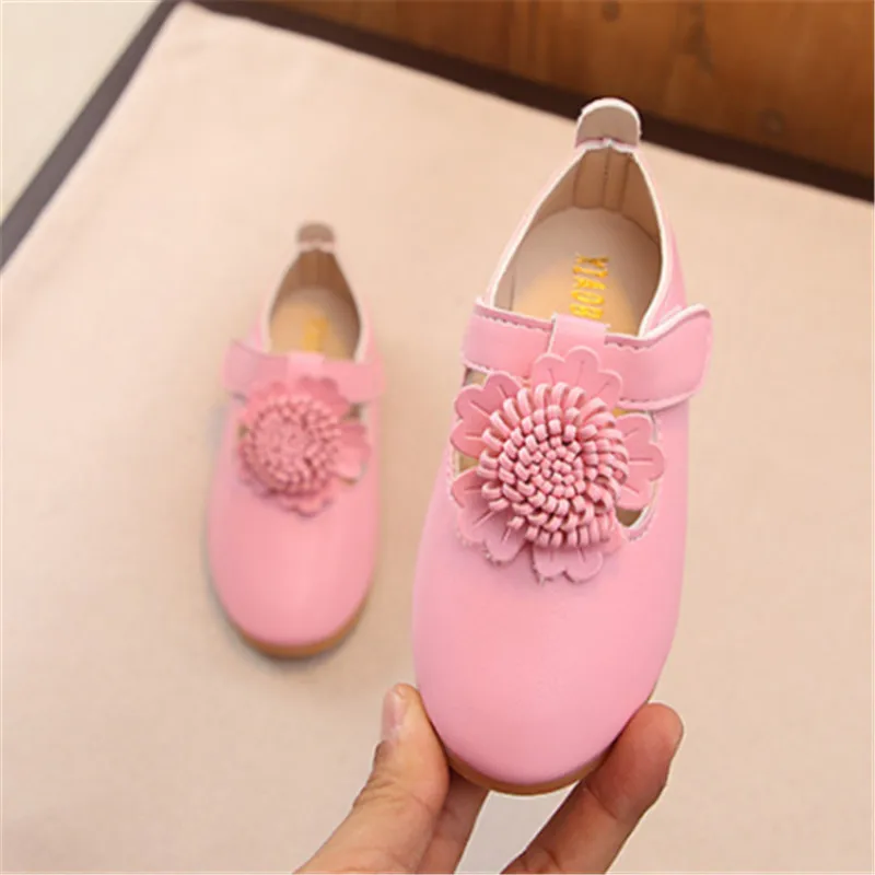 Xinfstreet Kids Girls Shoes Leather Soft Solid Children Princess Cute Little For Size 26-36 |