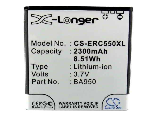 Аккумулятор BA950 Cameron Sino 2300 мАч для Sony Ericsson C5502 C5503 C550X Dogo M36 M36i SO 04E SOL22 Xperia A ZR