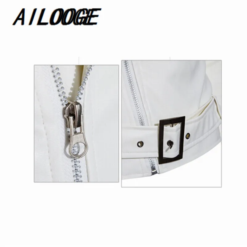 

2016 fashion stand collar motorcycle leather clothing men's leather jacket male outerwear White Leather & Suede M-XXL