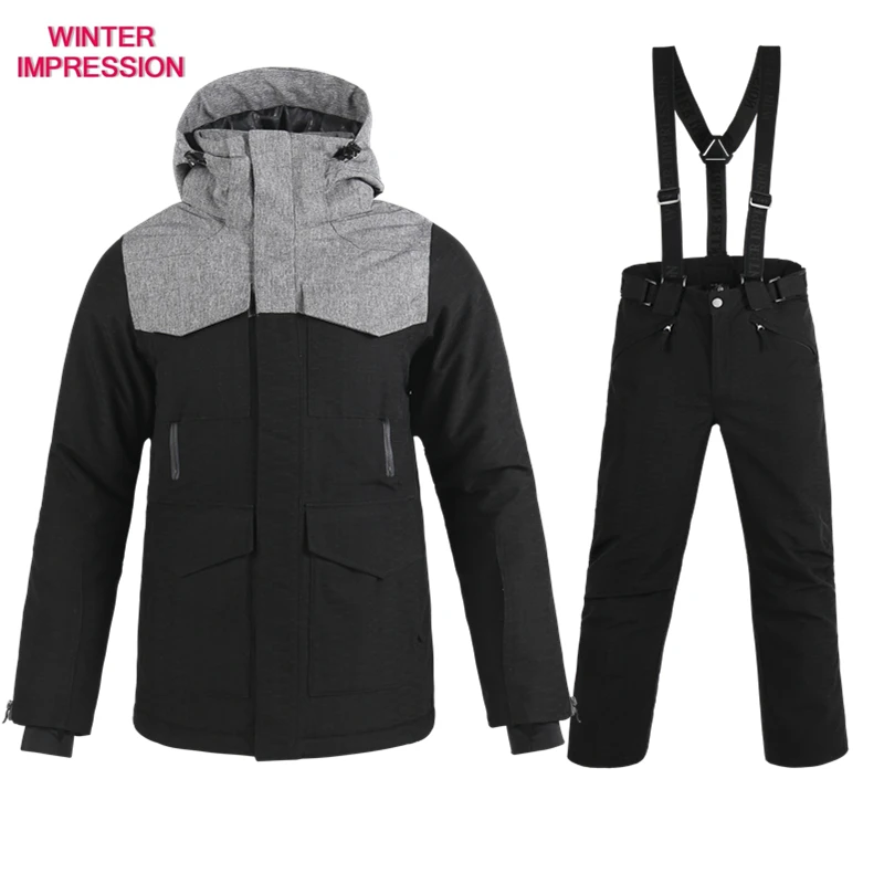 Brand Ski Sets Men's New Double Board Snowboard Jacket+Pants Adult Snow Clothing Waterproof Warm Resist -30 Degree Male Ski Suit