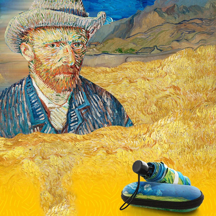 

Van Gogh Manual Folding Umbrella UV Protection Portable Strong Parasol Ladies Guarda Chuva Feminino Umbrella For Girls 40YS153