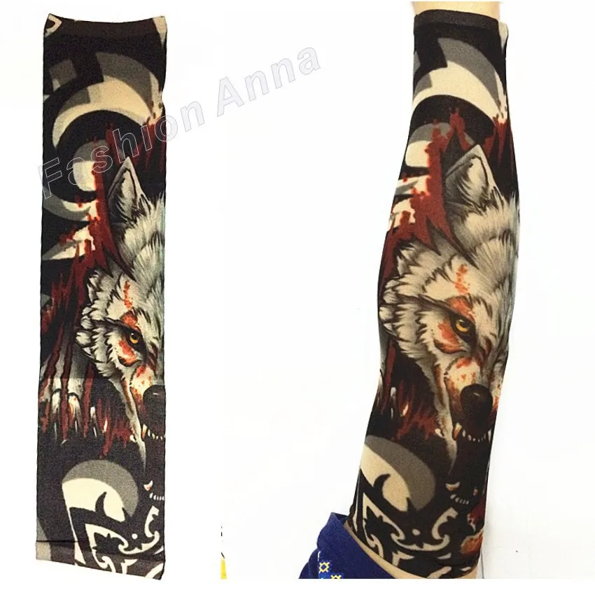 1 шт. новые смешанные нейлоновые Легкие Временные Тату рукава кровавый волк