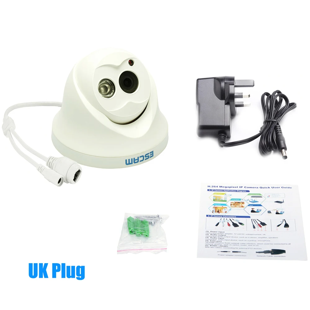ESCAM QD100 ONVIF 720P инфракрасная купольная камера ночного видения P2P мини-камера