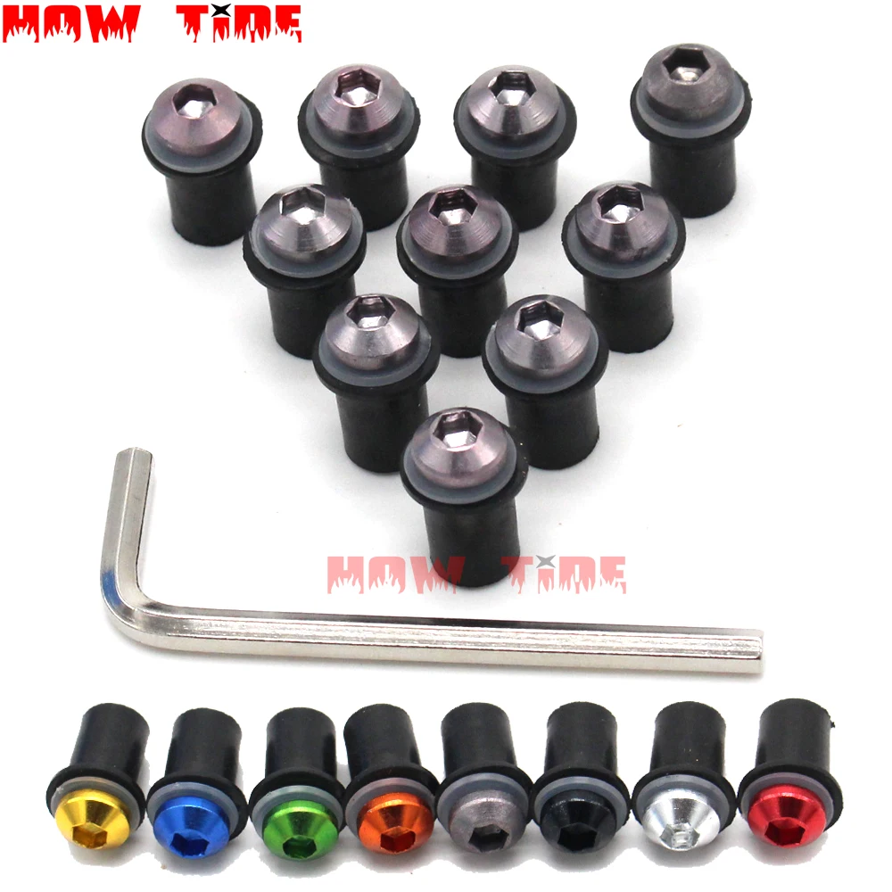 

10Ps Motorcycle 5mm Windscreen Windshield Bolts Screw Nut Fastener Kit For BMW S1000R F650GS R1200R LC K1200S F800R GS