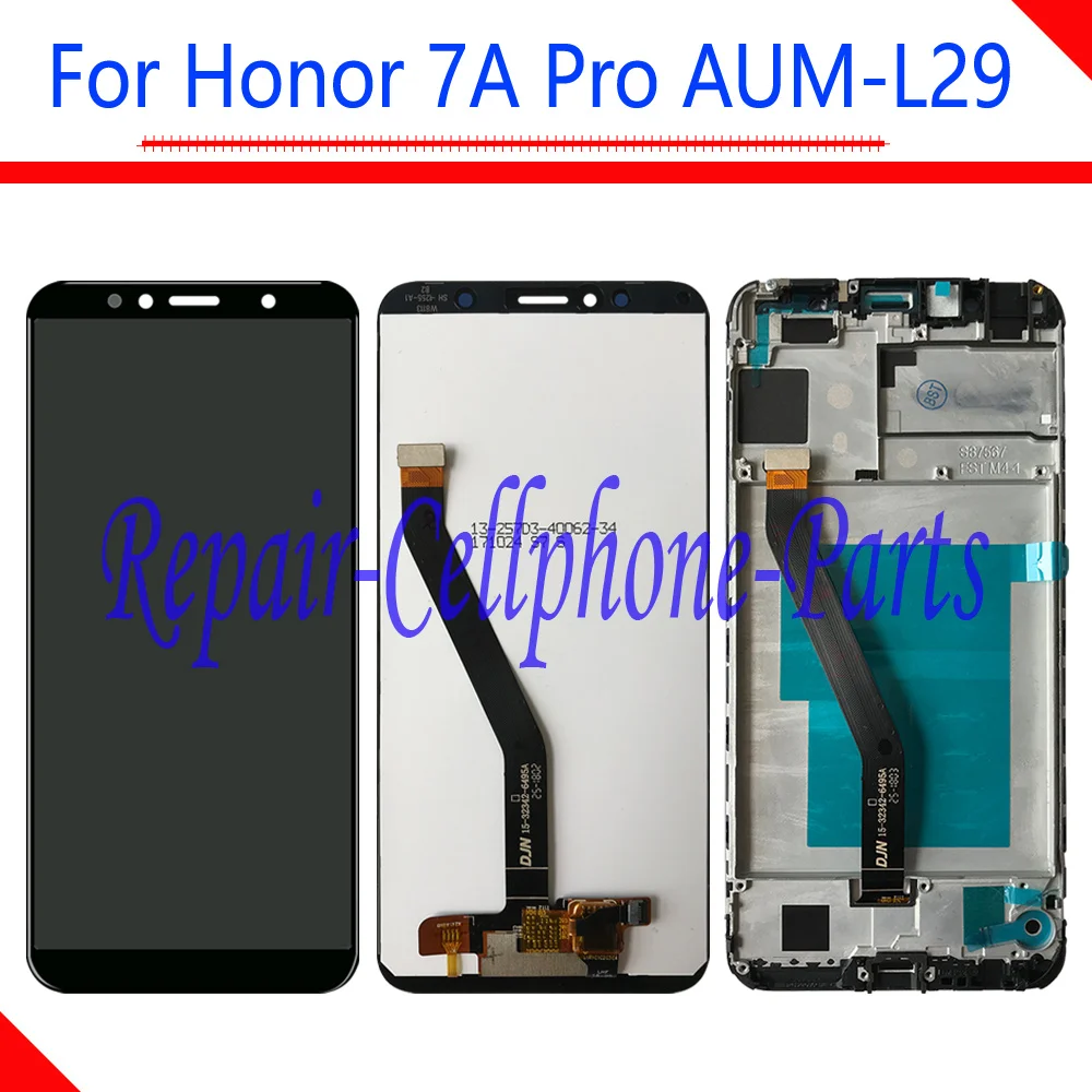 Для huawei Honor 7C AUM-L41 Полный ЖК-дисплей+ кодирующий преобразователь сенсорного экрана в сборе с рамкой для huawei Honor 7A Pro AUM-L29