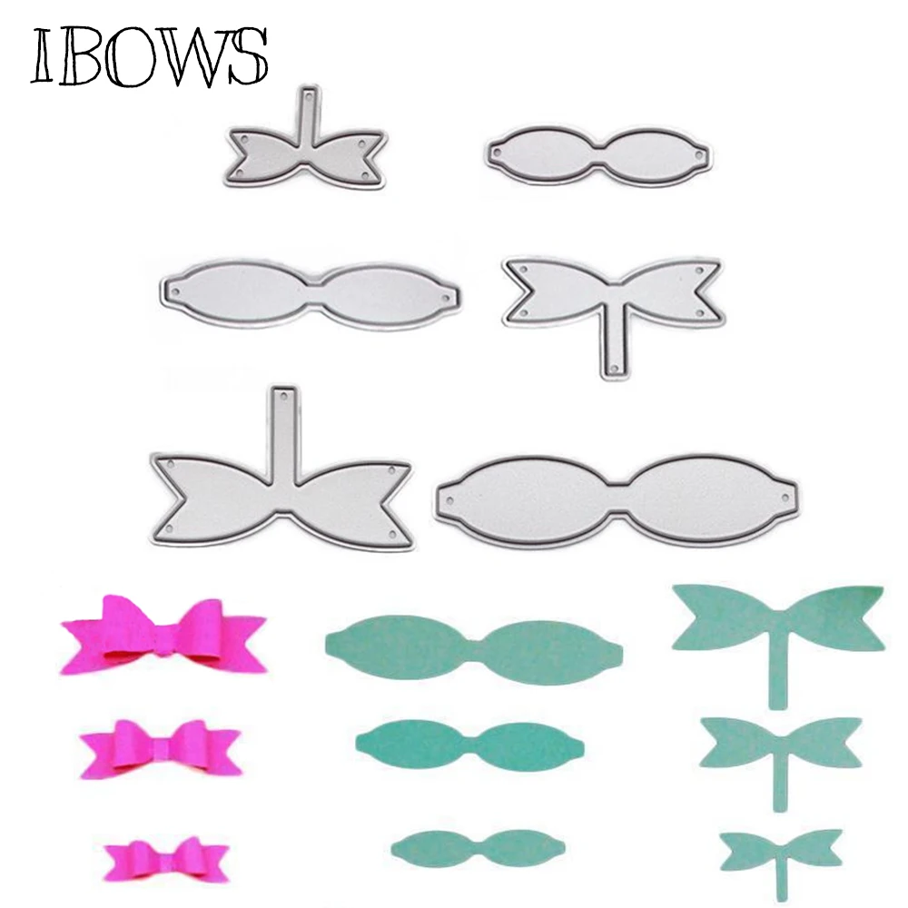 IBOWS 6 шт./компл. банты с бантиком металлические режущие трафареты лента DIY