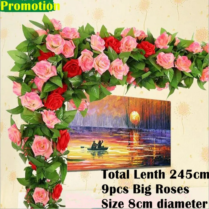 

Free Shipping 245CM COLORED ROSE GARLAND FLOWER 8ft - Vintage Chic & Shabby Wedding Sass & Belle