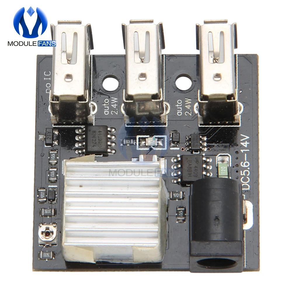 Зарядное устройство для мини зарядки Мощность банк Step up Boost 3 три порта USB 9V/12 В до 5