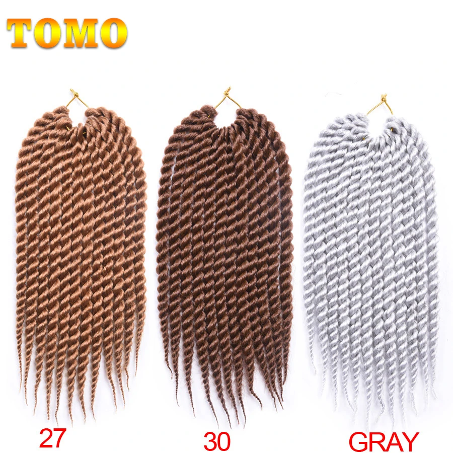 TOMO 1" 18" 12 прядей/упаковка, вязанные крючком косички, Сенегальские скрученные волосы, 18 цветов, Омбре, синтетические косички, волосы для наращивания, вязанные крючком