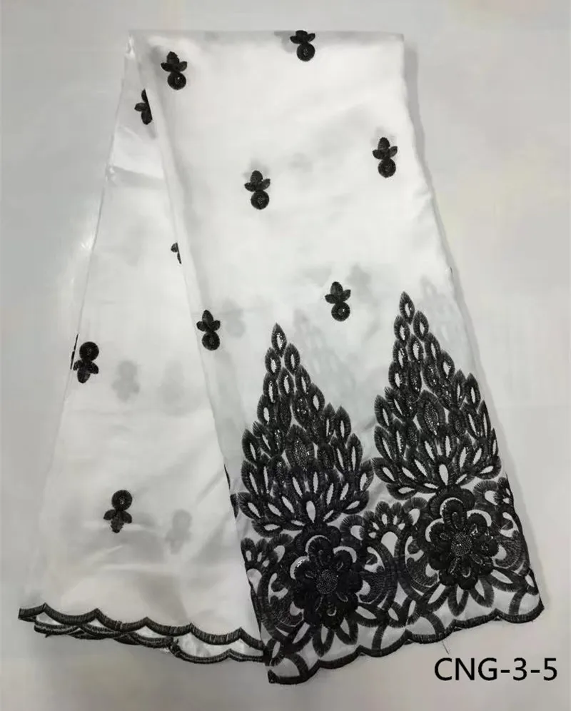 Дешевая красная африканская атласная ткань с вышивкой бисером оптовая продажа георгиевской кружева 5 цветов доступно CNG-3