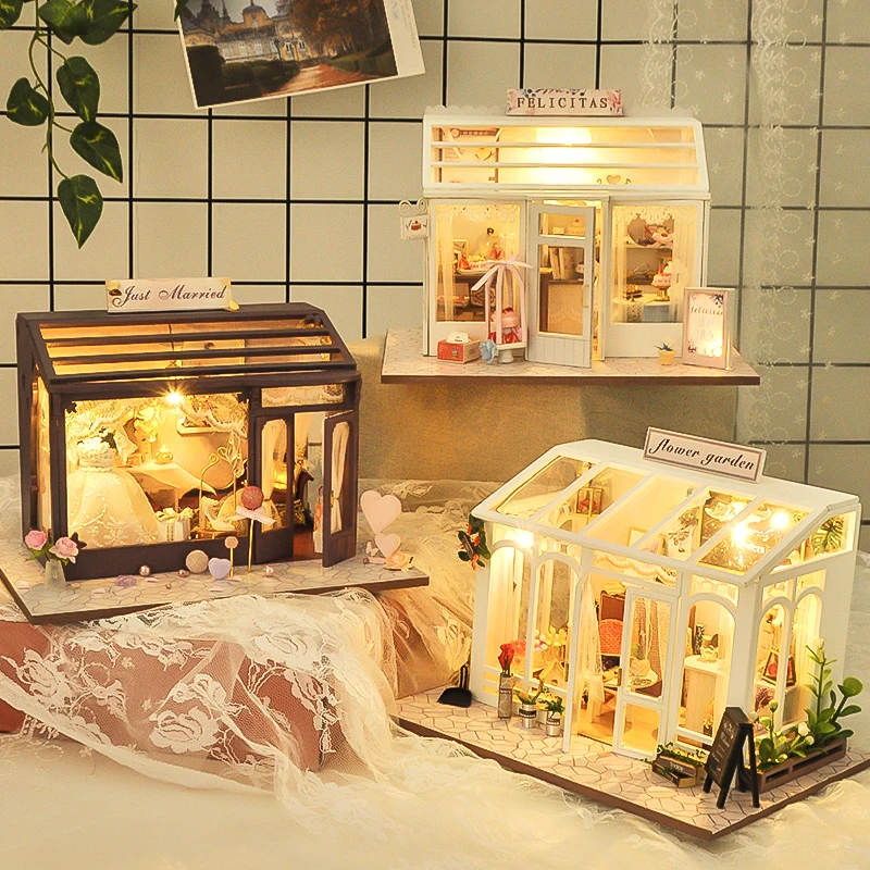 CUTEBEE DIY кукольный домик деревянные кукольные домики миниатюрный мебельный набор