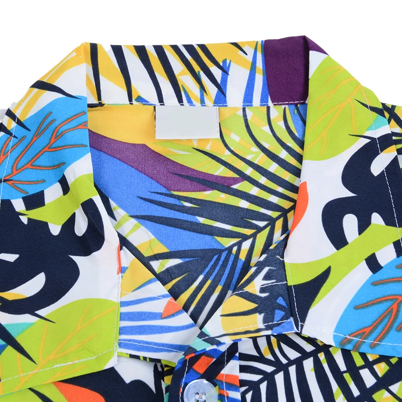 Laamei Летний стиль Palm Tree Print пляж гавайская рубашка мужская Camisa Masculina с цветочным