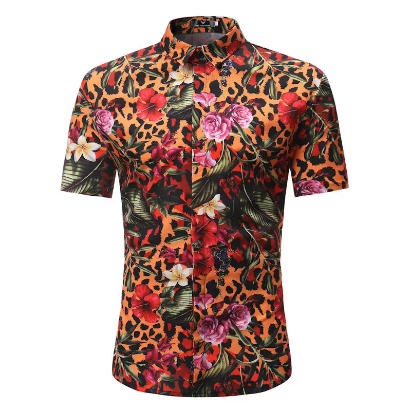 Новое поступление мужская гавайская рубашка 2019 повседневная Camisa Masculina с принтом