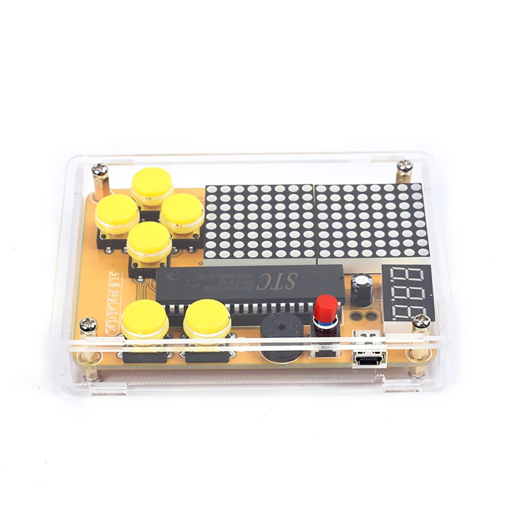 Электронный DIY Набор MCU компьютерная игровая машина DIY Змея электронная для тетрис/змея/Самолет/RacingDot матричный игровой комплект