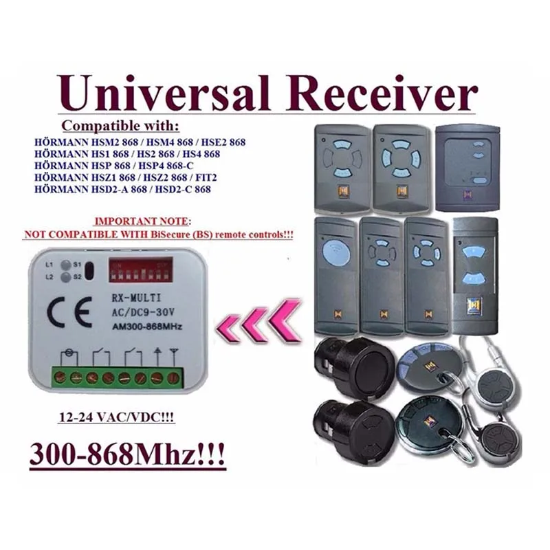 Новый приемник RX MULTI 300 868 МГц AC DC 9 30 в подходит для BENINCA BERNER HORMANN MARANTEC пульт