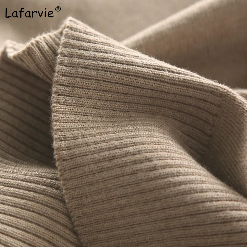 Lafarvie New Knitted Cashmere Blended Sweater Women Spring Autumn Pullover Short Sleeve Solid Loose Knitting | Женская одежда