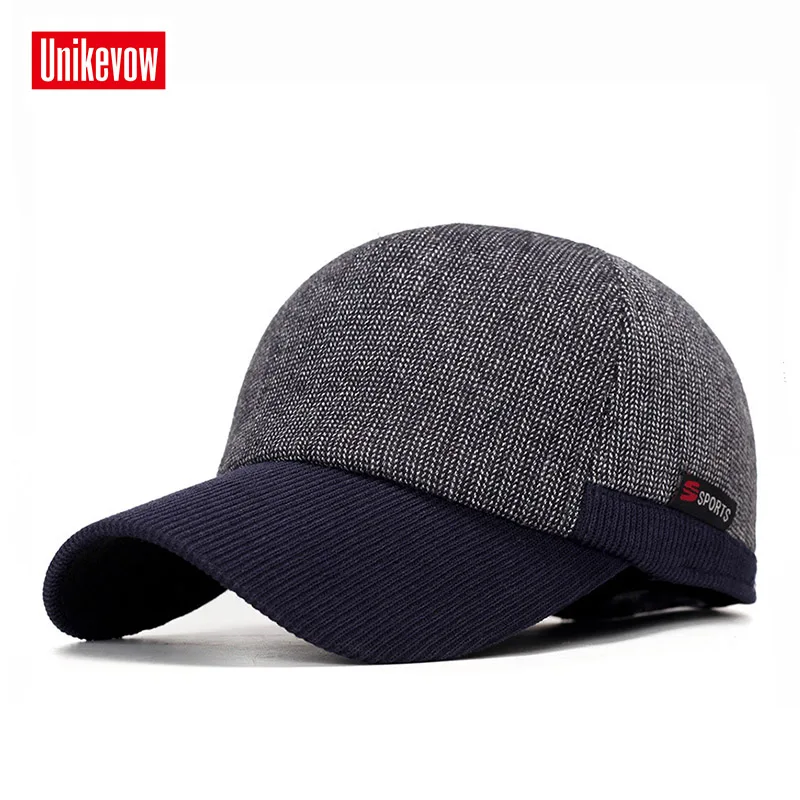 Новое поступление зимние бейсболки UNIKEVOW с ушками мотоциклетная Кепка