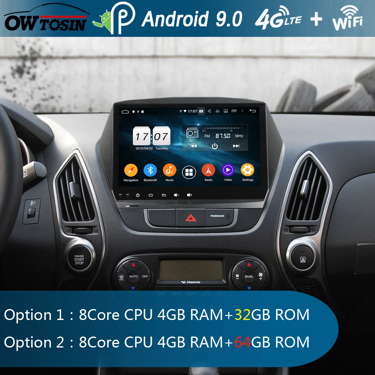 9 &quotIPS Octa Core 4G RAM + 64G ROM Android 0 Автомобильный DVD Радио GPS Navi для HYUNDAI IX35 Tucson 2010 2016 DSP CarPlay