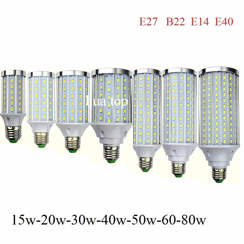 

12W 15W 20W 30W 40W 50W 60W 80W led lamp E27 B22 E14 E40 Corn Bulbs 85-265v 5730 Chandelier Ceiling Spot lighting light lampada