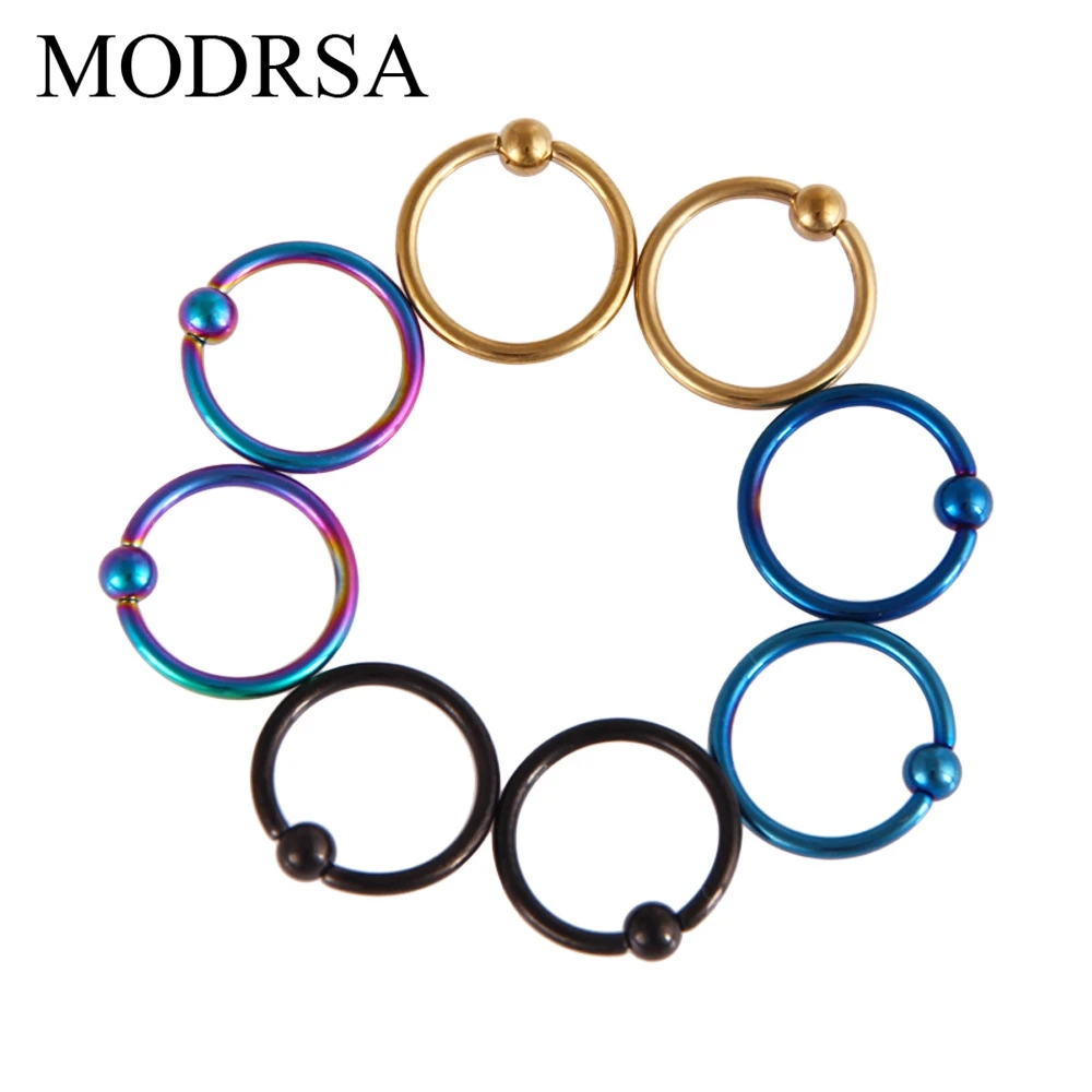 Кольца-бусины MODRSA 2 шт./лот 16 г кольца с шариками для закрытия тела перегородки