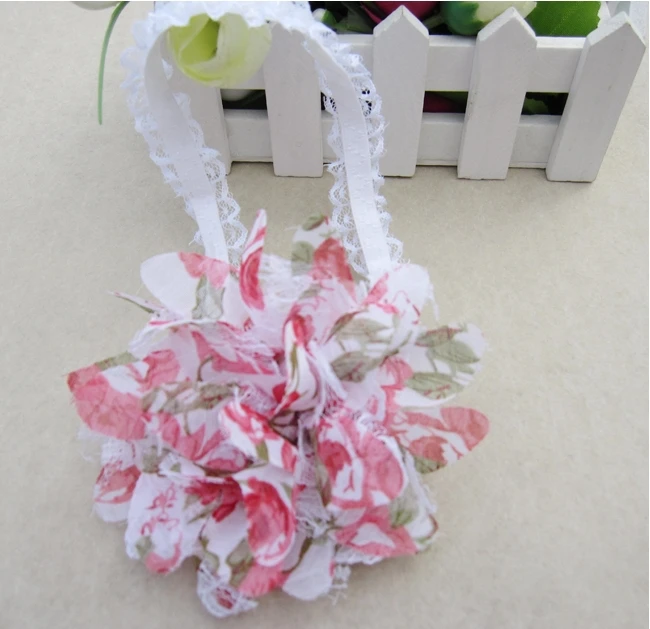 Free Shipping Baby Chiffon Flower Headband Girls Lace Infant Knitting Hair Weave Accessories Gift TPF0005 | Детская одежда и обувь