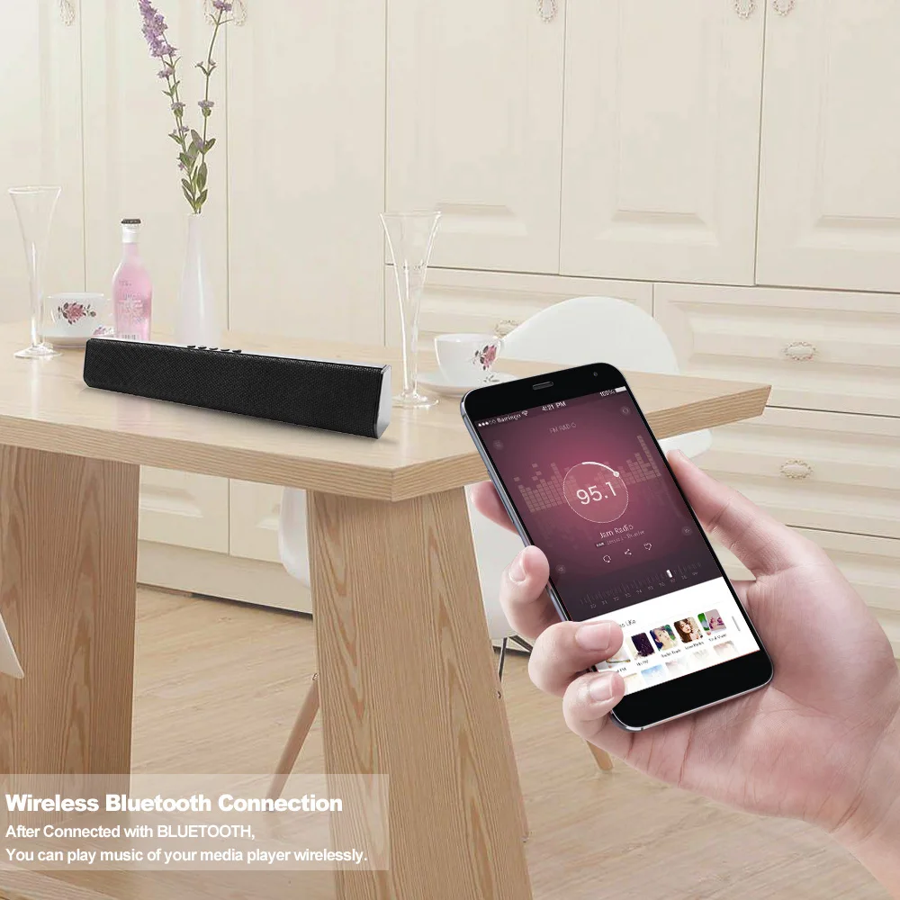 Newrixing Беспроводной Bluetooth Динамик стерео Бас сабвуфера Поддержка AUX IN USB TF карты FM Радио воспроизводить музыку с микрофоном Handfree