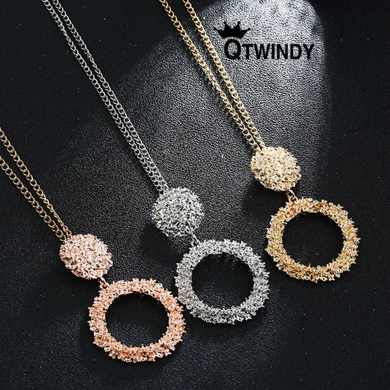 Женское металлическое геометрическое ожерелье QTWINDY длинное богемное колье