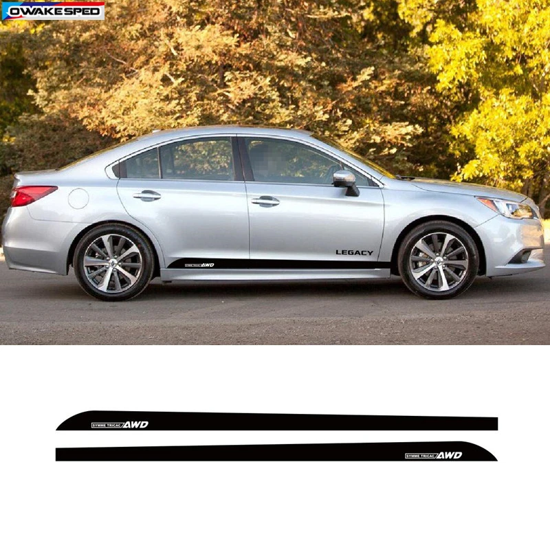 Автомобильная наклейка полосы для боковой двери юбки Subaru LEGACY AWD Спортивная