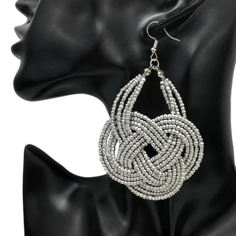 Серьги-подвески женские в этническом стиле с бисером | Украшения и аксессуары