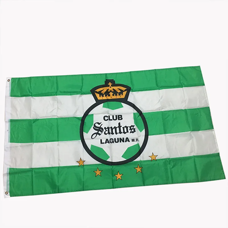 Медная двухсторонняя Пряжка Santos Laguna с национальным флагом Мексики 3 Х5 фута|national