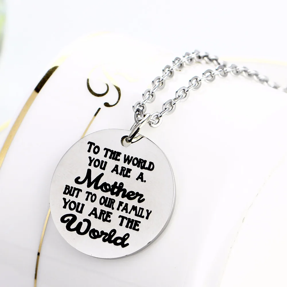 Подарок маме в мир вы кулон для матери ожерелье из нержавеющей стали женские